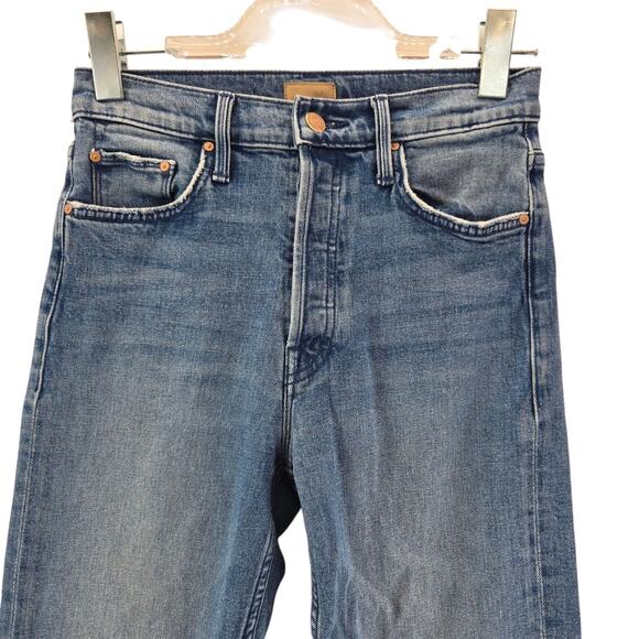 Mother Jeans Womens 26 The Tomcat Ankle Fray From Out Of Town High Rise Straight - Picture 2 of 13